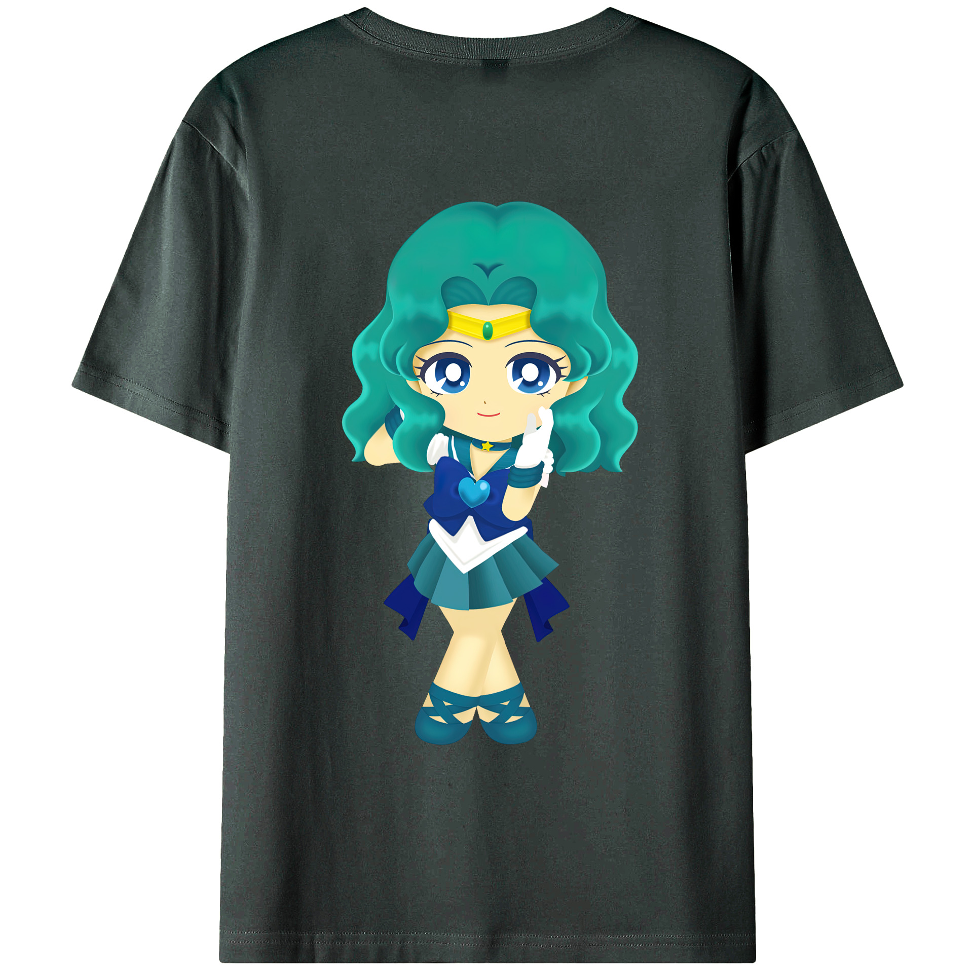 （画像用） 美少女戦士セーラームーン 海王 みちる（かいおう みちる） Sailor Moon Kaiou Michiru 綿100％ メンズ半袖Tシャツ（バックプリント） 通気性